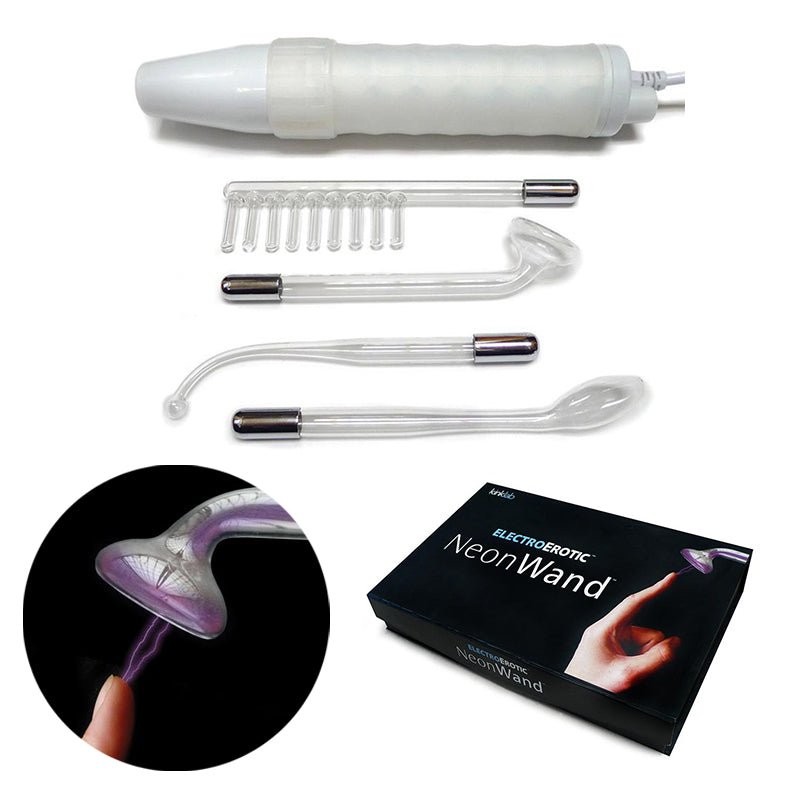KinkLab Neon Wand Electrosex Kit ( White handle/Purple Elec) - TruLuv Novelties