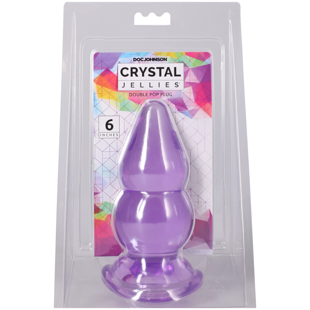 Crystal Jellies - Double Pop Plug - 6 Inch Purple