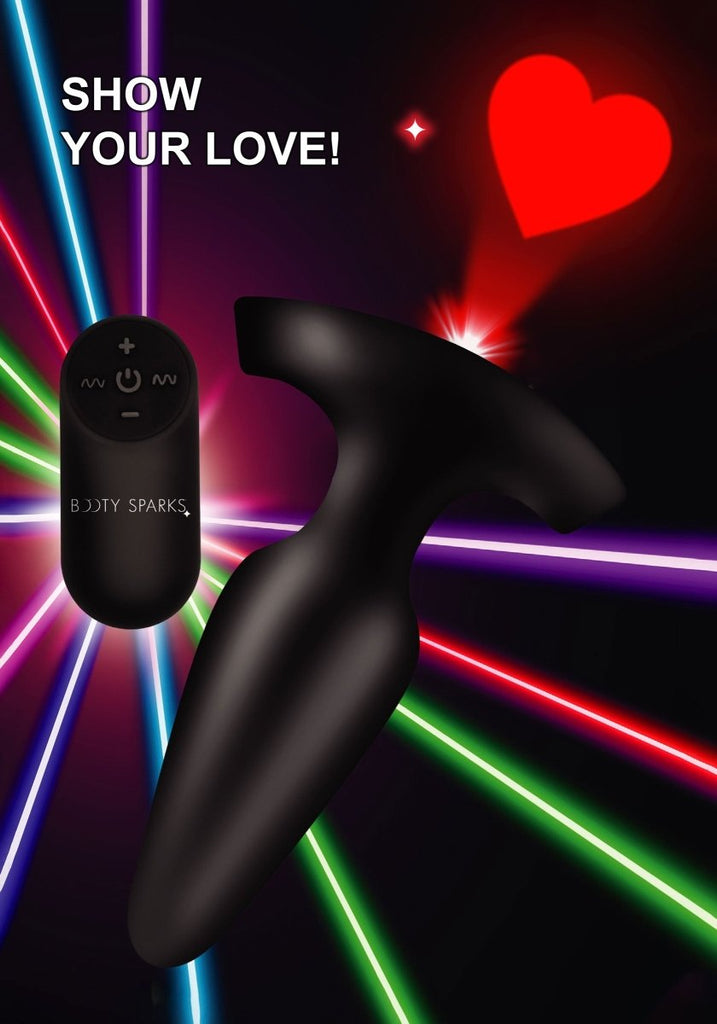 Laser Heart Anal Plug With Remote Control - Small - TruLuv Novelties