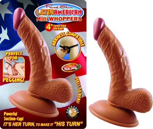Latin American Mini Whoppers 4-Inch Curved Dong With Balls - Latin - Latin - TruLuv Novelties