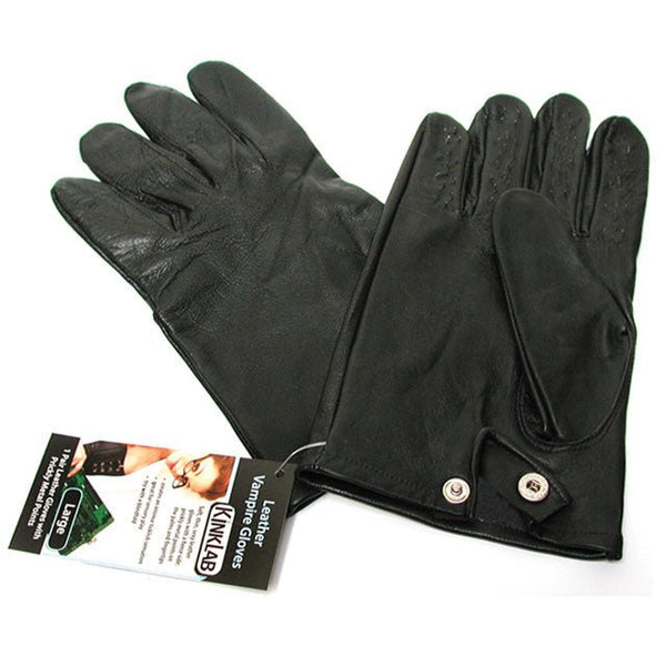 Leather Vampire Gloves (Medium) - TruLuv Novelties