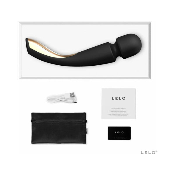 LELO SMART WAND 2 Large Rechargeable Wand Vibrator Black - TruLuv Novelties