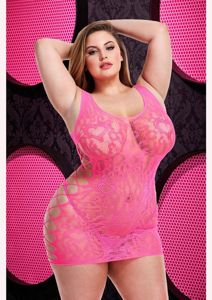 Leopard Lace Mini Dress - Queen - Pink - TruLuv Novelties