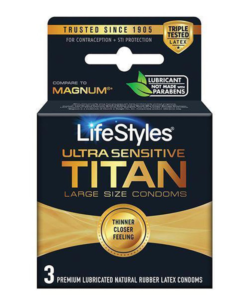 Lifestyles Ultra Sensitive Titan Large 3 Pack - TruLuv Novelties