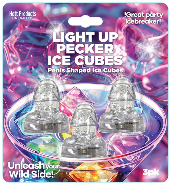 Light Up Penis Ice Cubes 3pk Blinking Flashing Penis Shaped - TruLuv Novelties
