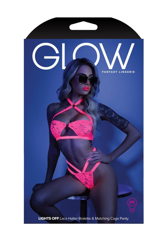 Lights Off Bralette and Panty - Neon Pink - TruLuv Novelties