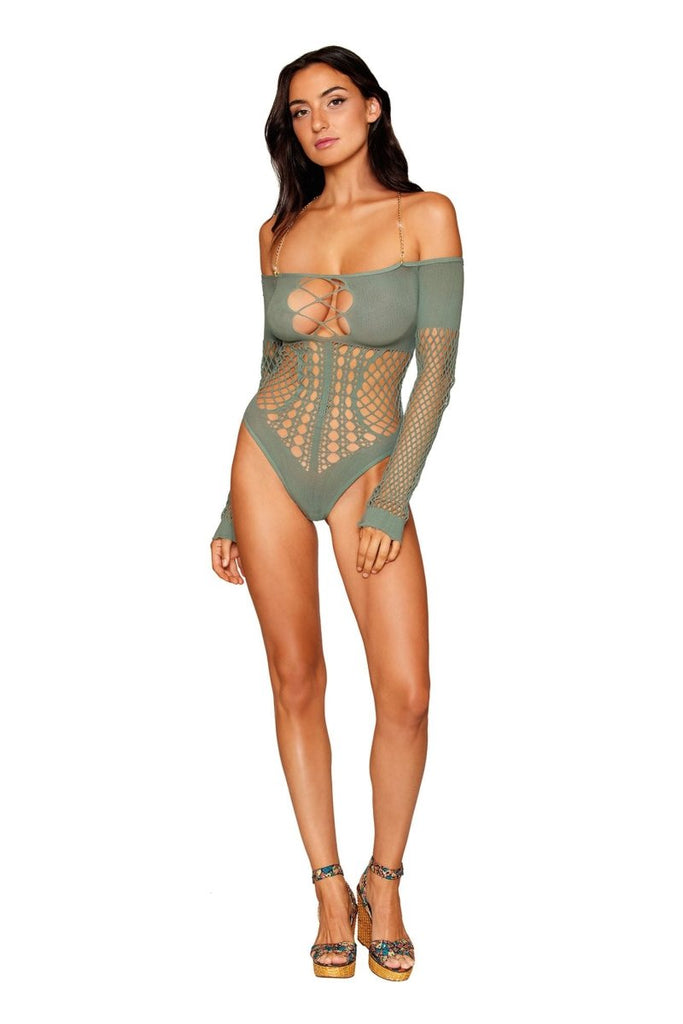 Long Sleeve Teddy - Size - Sage - TruLuv Novelties