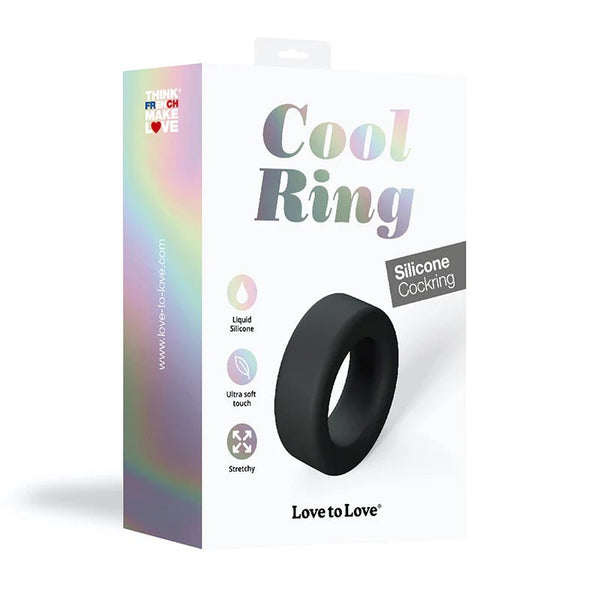 Love to Love Cool Ring Silicone Cockring Noir - TruLuv Novelties