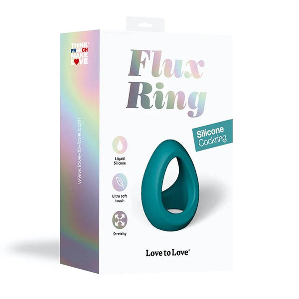 Love to Love Flux Ring Silicone Cock & Ball Ring Teal Me - TruLuv Novelties