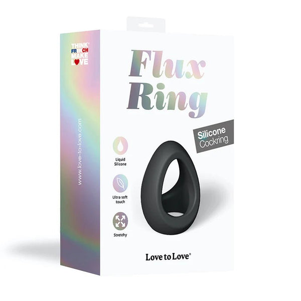 Love to Love Flux Ring Silicone Cockring Noir - TruLuv Novelties
