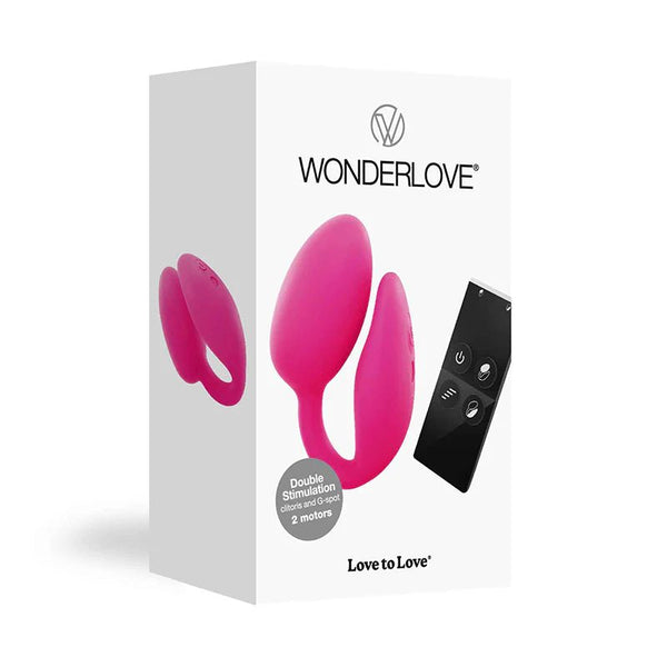 Love to Love Wonderlove Dual Stimulation Clitoris & G - Spot Vibrator With Remote Pink - TruLuv Novelties
