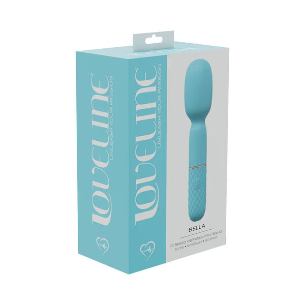 LoveLine Bella 10 Speed Vibrating Mini - Wand Silicone Rechargeable Waterproof Blue - TruLuv Novelties