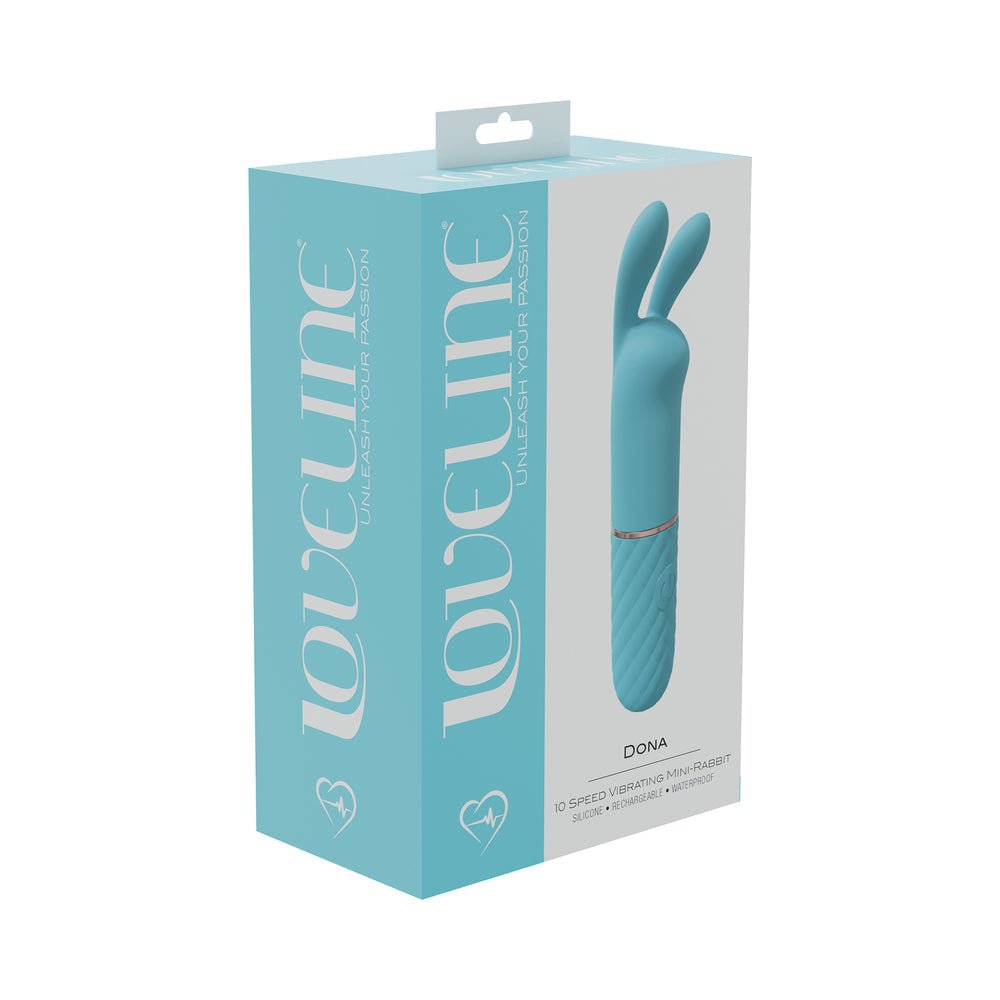 LoveLine Dona 10 Speed Vibrating Mini - Rabbit Silicone Rechargeable Waterproof Blue - TruLuv Novelties