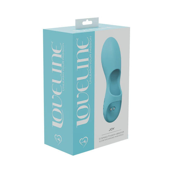 LoveLine Joy 10 Speed Finger Vibe Silicone Rechargeable Waterproof Blue - TruLuv Novelties