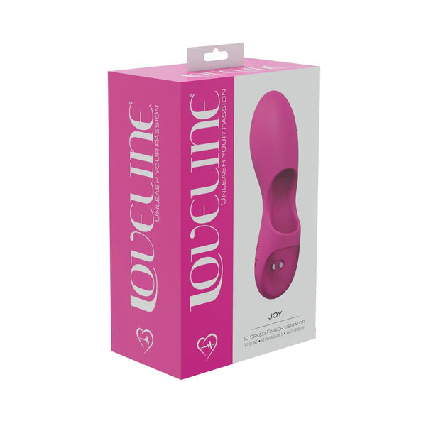 LoveLine Joy 10 Speed Finger Vibe Silicone Rechargeable Waterproof Pink - TruLuv Novelties