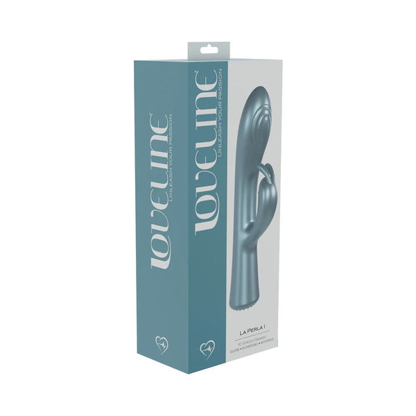 LoveLine La Perla I Rechargeable Silicone Rabbit Blue - TruLuv Novelties