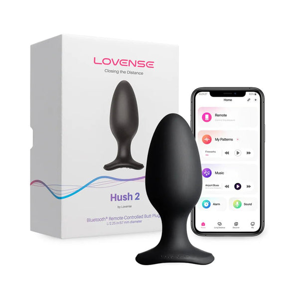 Lovense Hush 2 Bluetooth Remote - Controlled Vibrating Butt Plug L 2.25 in. - TruLuv Novelties