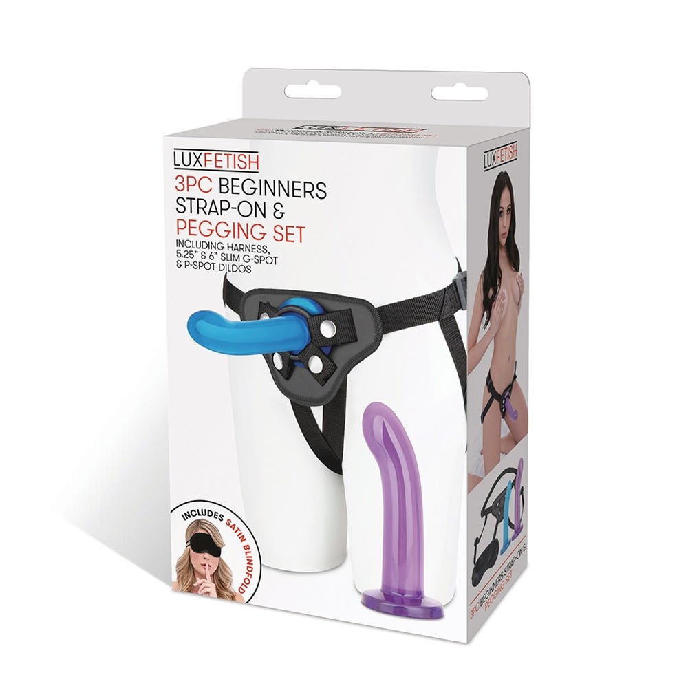 Lux Fetish 3-Piece Beginners Strap-On & Pegging Set - TruLuv Novelties