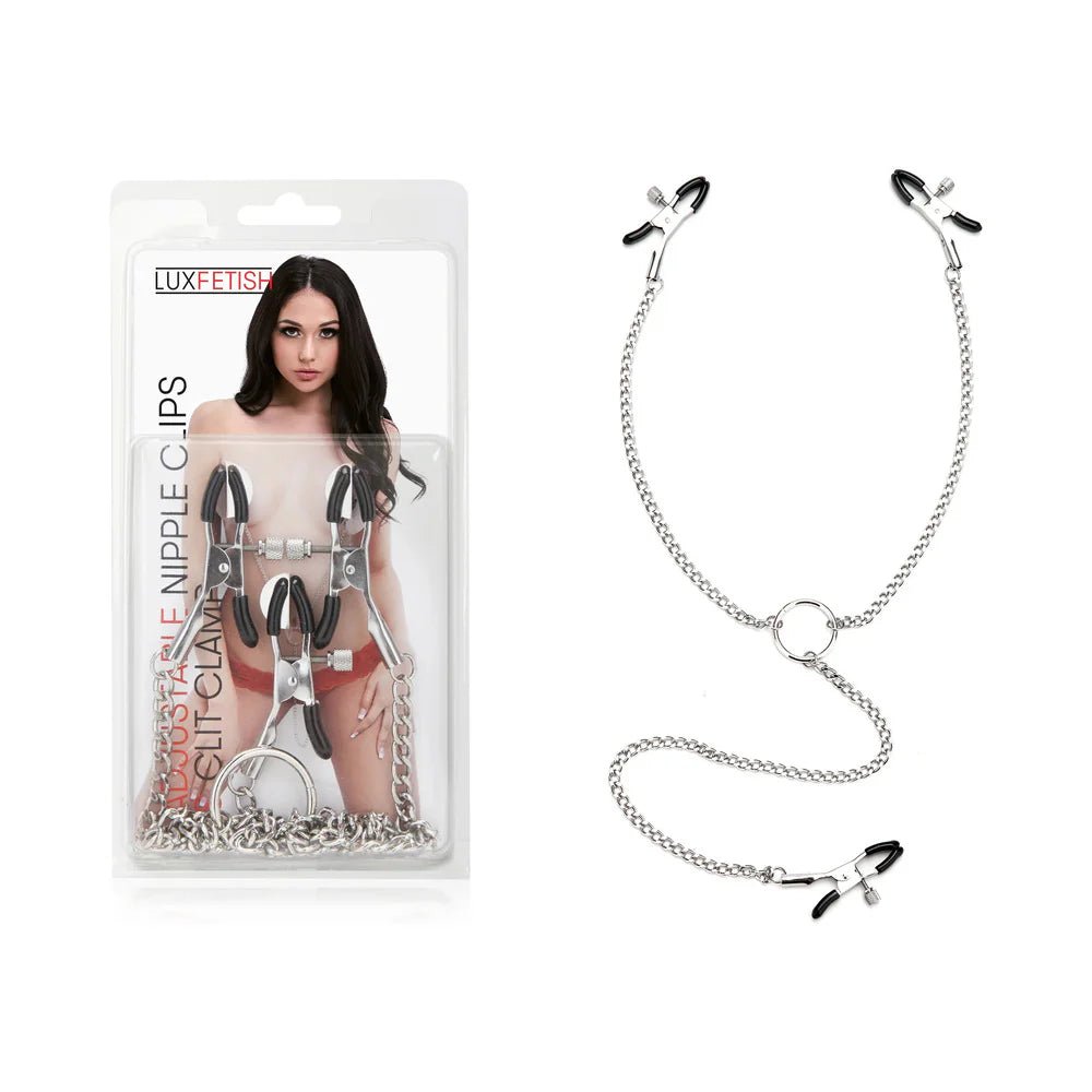 Lux Fetish Adjustable Nipple Clips & Clit Clamp - TruLuv Novelties