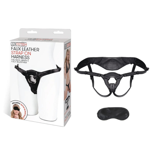 Lux Fetish Patent Leather Strap - On Harness Black - TruLuv Novelties