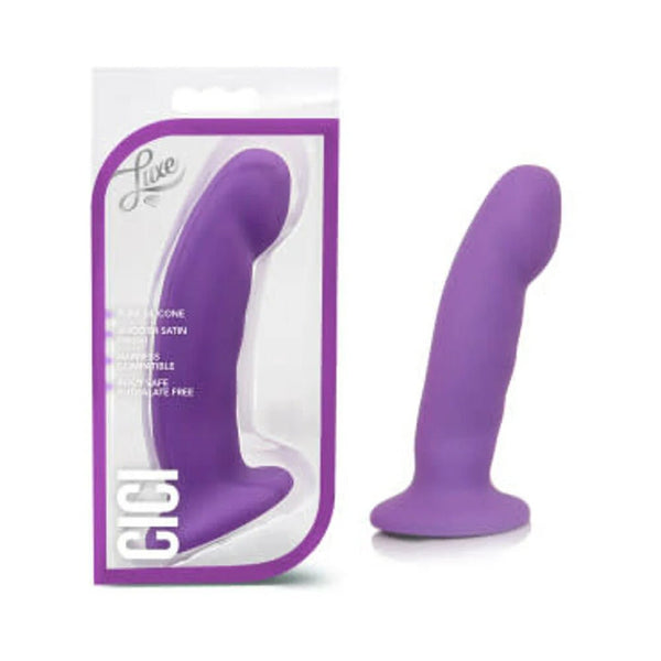 Luxe Cici 6.5 in. Curved Silicone Dildo Purple - TruLuv Novelties