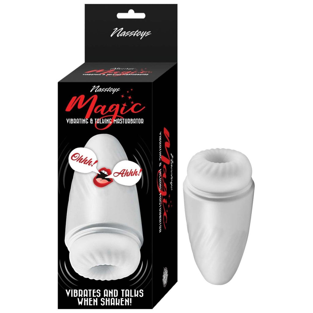 Magic Vibrating and Talking Masturbator - White - TruLuv Novelties