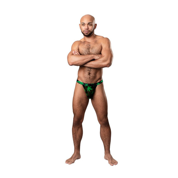 Male Power Hazy Dayz Micro Thong Pot Leaf S/M - TruLuv Novelties