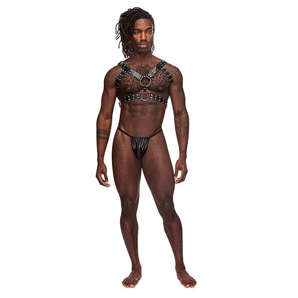 Male Power Leather Gemini Black OS - TruLuv Novelties