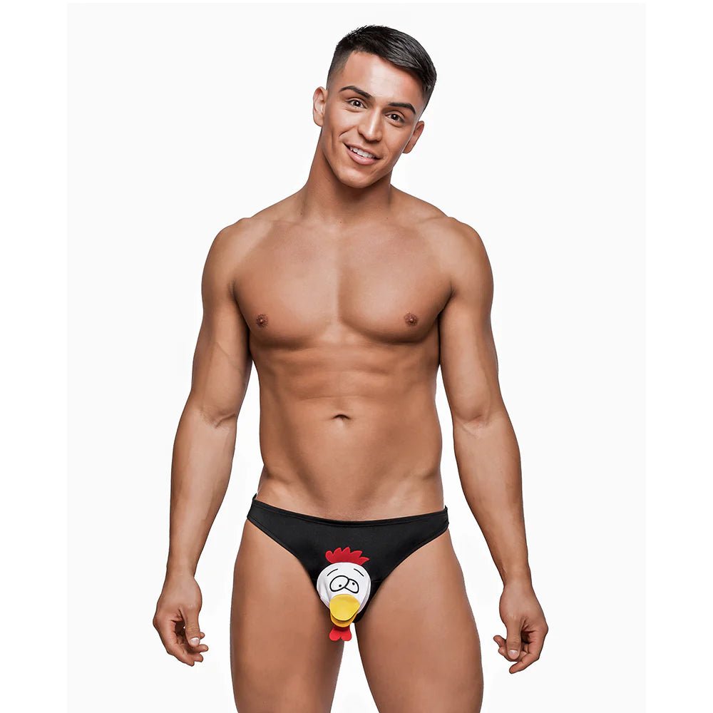 Male Power Novelty Choke The Chicken Bikini Underwear Black O/S - TruLuv Novelties