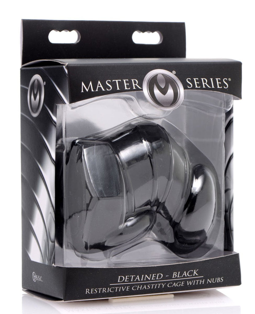 Master Series Detained - Black Restrictive Chastity Cage - TruLuv Novelties