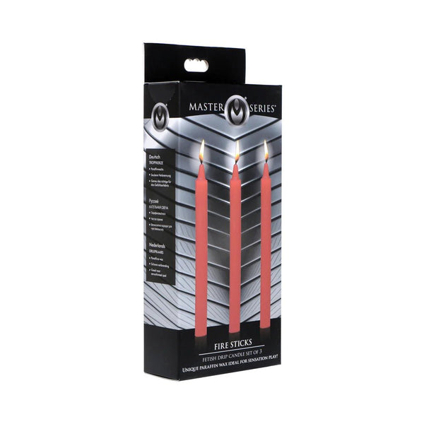 Master Series Fire Sticks Fetish Drip Candles 3 - Piece Set - TruLuv Novelties
