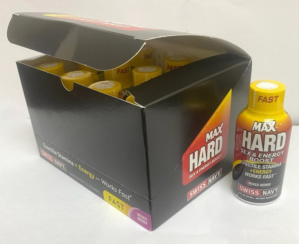 Max Hard Shot 2oz Display - 12ct Box - TruLuv Novelties