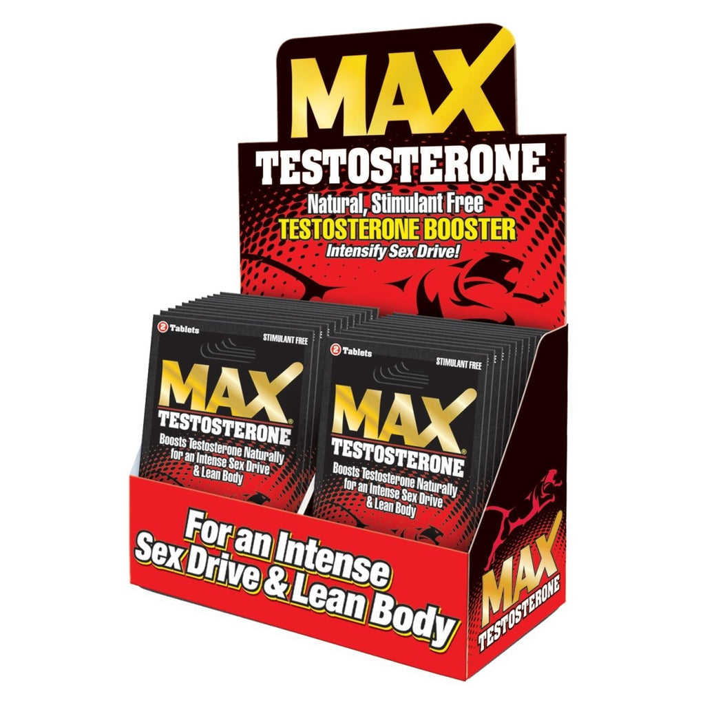 Max Testosterone - 24 Count Display - 2 Count Packets - TruLuv Novelties