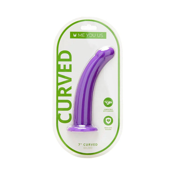 Me You Us 7 in. Curved Silicone Dildo Purple - TruLuv Novelties