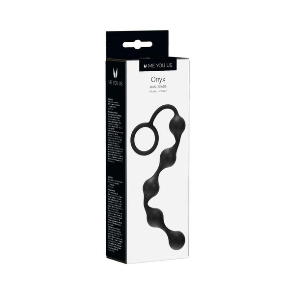 Me You Us Onyx Silicone Anal Beads Black - TruLuv Novelties