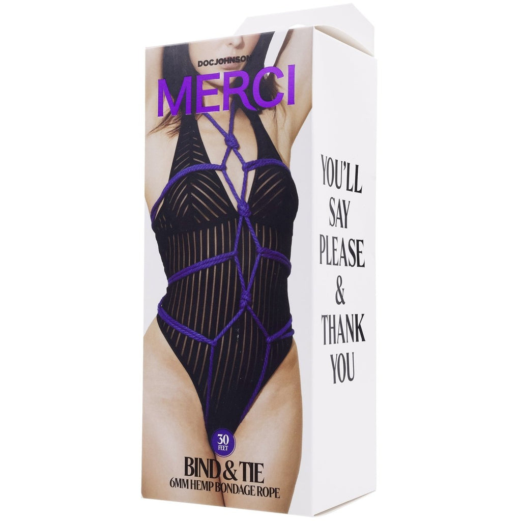 Merci - Bind and Tie - 6mm Hemp Bondage Rope - 30 Feet - Violet - TruLuv Novelties