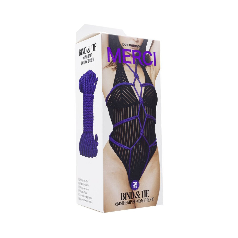 Merci Bind & Tie 6mm Hemp Bondage Rope 30 ft. Violet - TruLuv Novelties