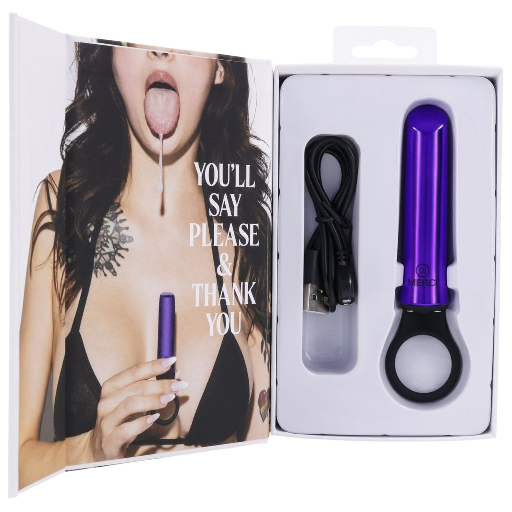 Merci - Power Play With Silicone Grip Ring - Violet - TruLuv Novelties