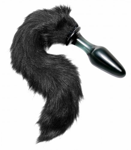 Midnight Fox Glass Plug With Tail - TruLuv Novelties