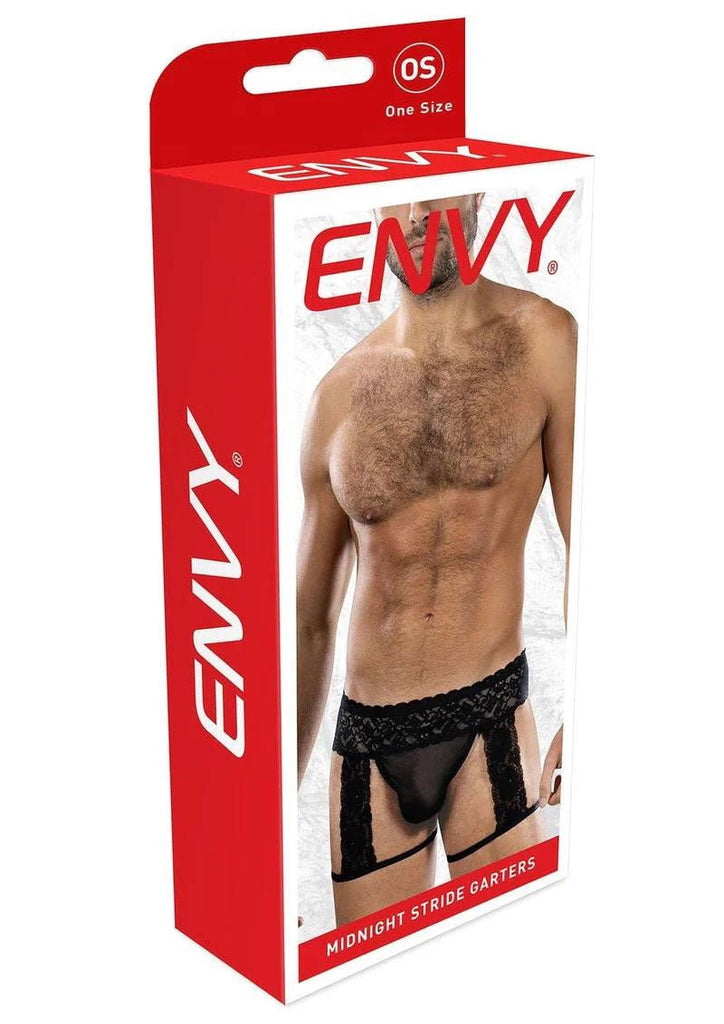 Midnight Stride Garters - Os - Black - TruLuv Novelties