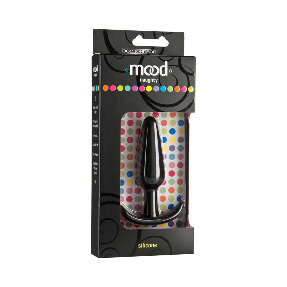 Mood - Naughty - Medium Black Silicone Butt Plug - TruLuv Novelties