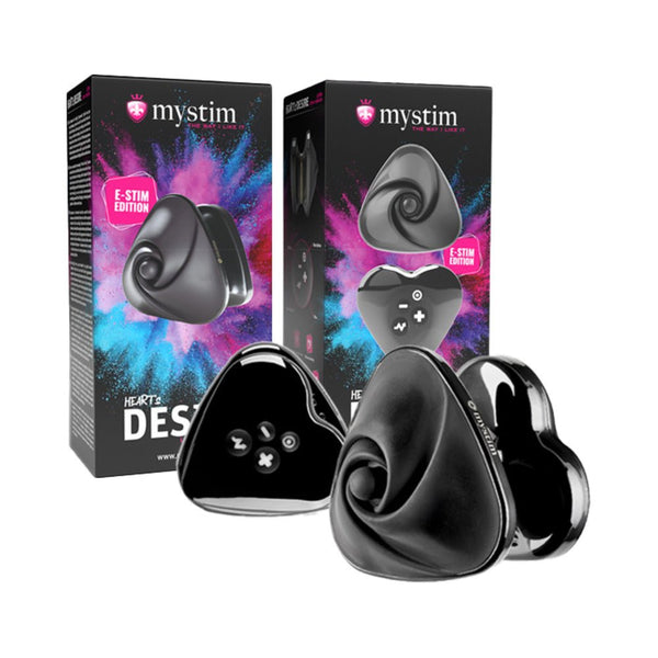 Mystim Heart's Desire eStim Lay On Vibrator Black - TruLuv Novelties