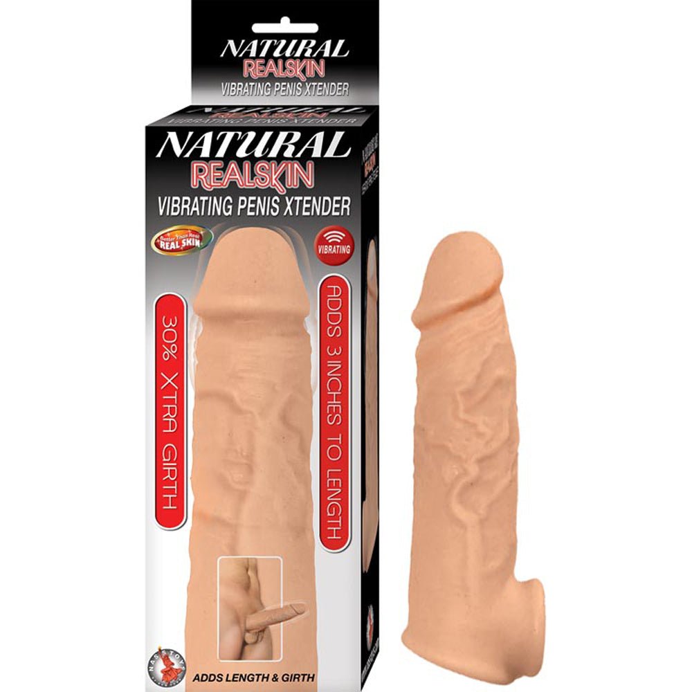 Natural Realskin Vibrating Penis Xtender - TruLuv Novelties