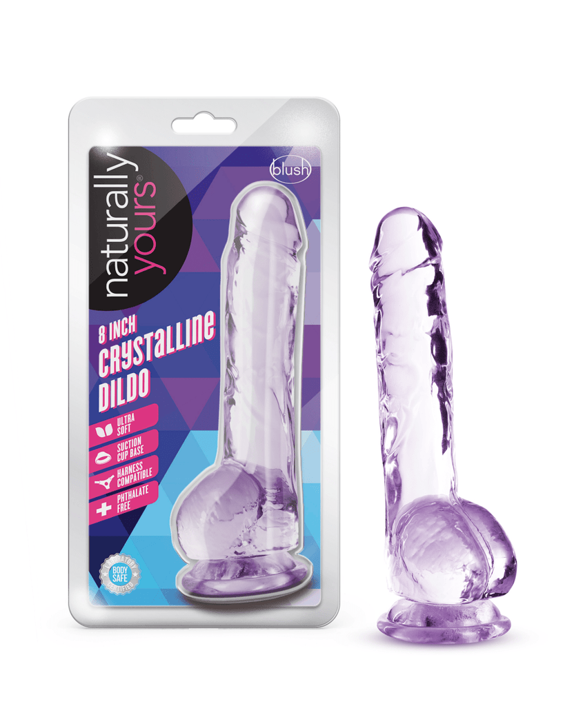 Naturally Yours - 8 Inch Crystalline Dildo - Amethyst - TruLuv Novelties