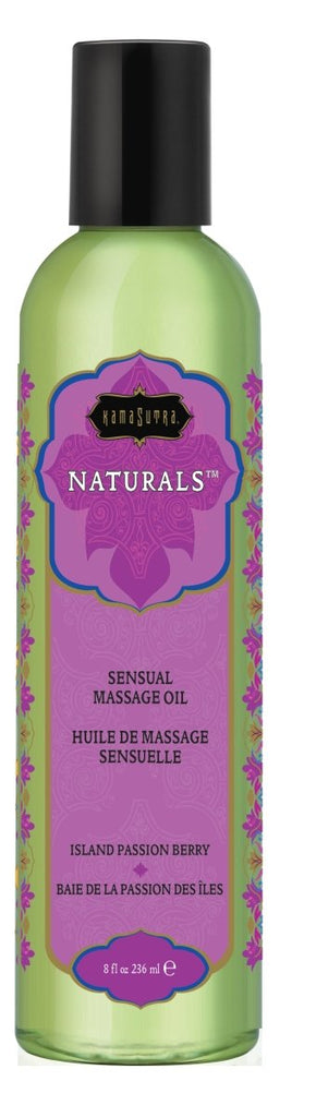 Naturals Massage Oil - Island Passion Berry - 8 Fl. Oz. - TruLuv Novelties