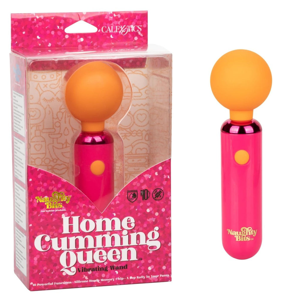 Naughty Bits Home Cumming Queen Vibrating Wand - Orange/pink - TruLuv Novelties