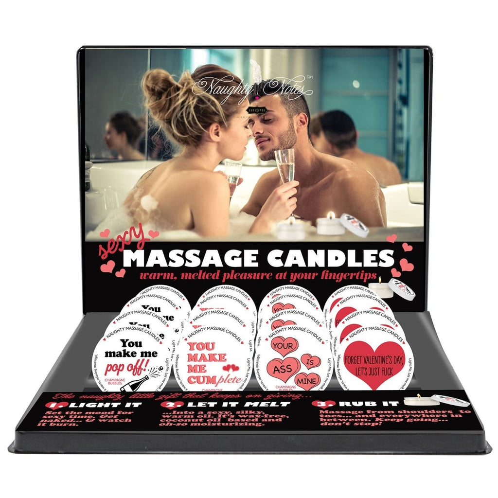 Naughty Notes Candle Prepack Vday Display - TruLuv Novelties