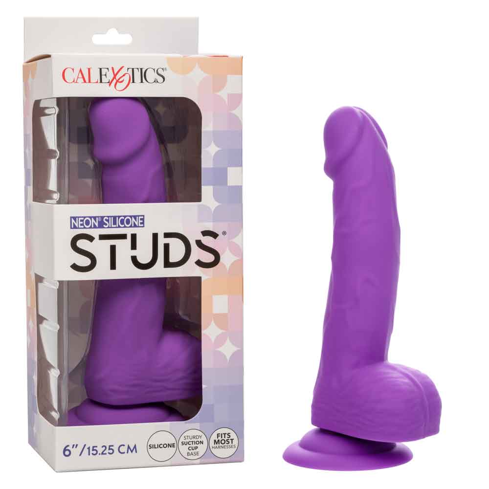 Neon Silicone Studs 6 Inch - Purple - TruLuv Novelties