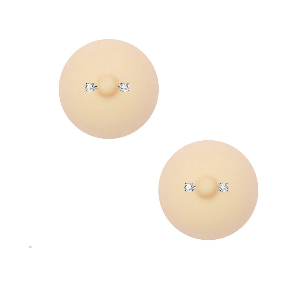 Neva Nude NuNip Peek A Boo Piercing Nude Nipple Reusable Silicone Nipple Pasties - TruLuv Novelties