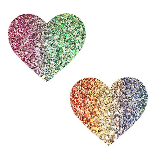Neva Nude Pasty Heart Glitter Multicolor - TruLuv Novelties